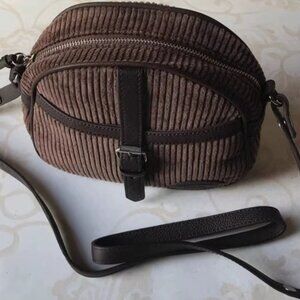 Free Gift! 🎁Vintage Japanese Corduroy and Leather Crossbody Bag